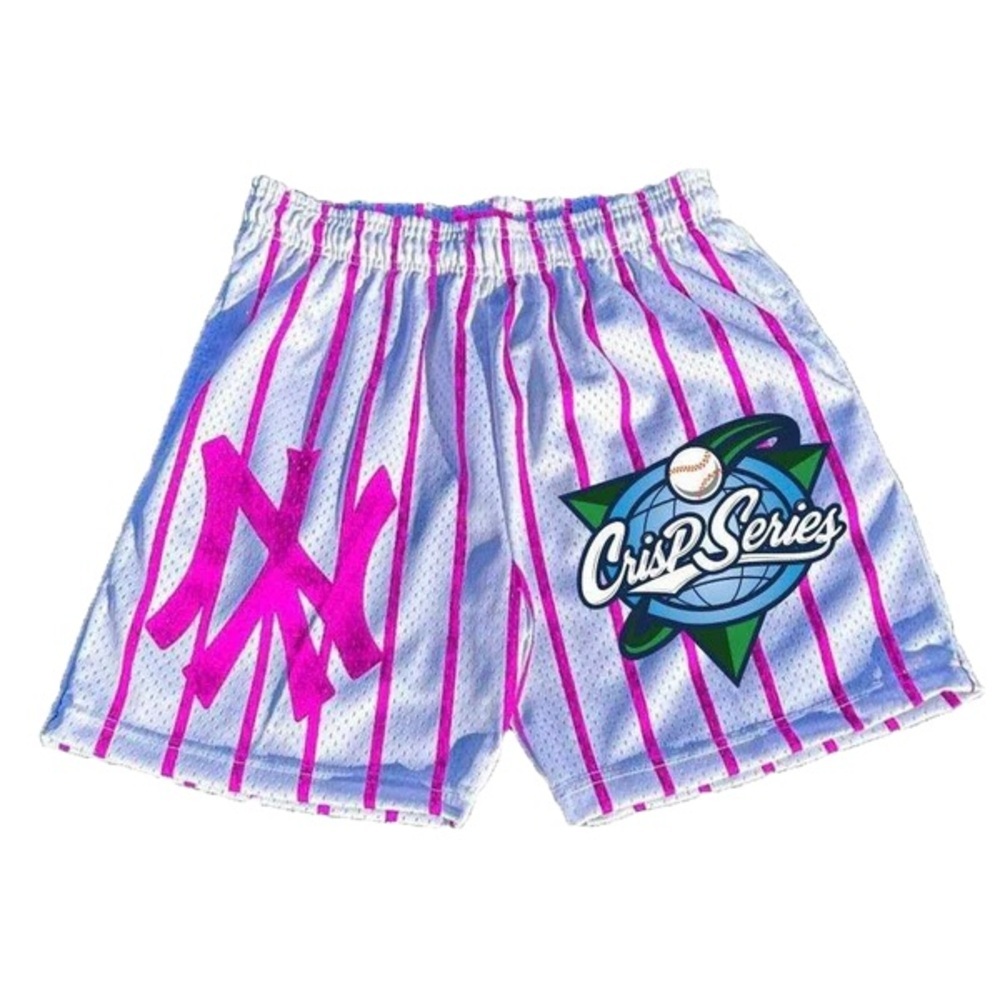 Crisp Series Men’s Pink Pinstripe NY Baseball/Athletic Shorts| NEW/NWOT!!⚾️🏟️⚾️